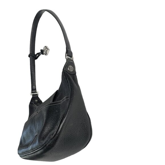 BRIGHTON Black Suede and Pebbled Leather Shoulder Bag - Picture 8 of 12